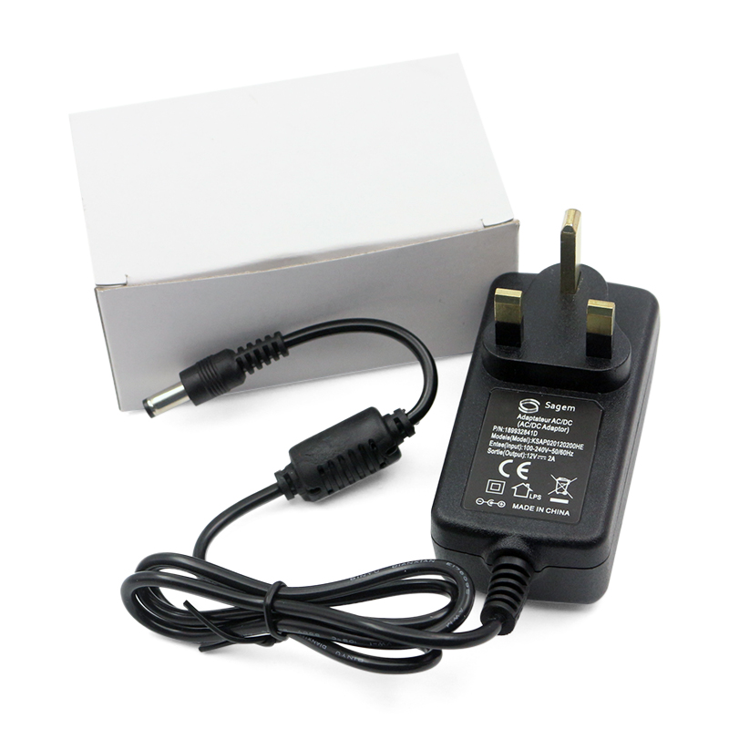 Short Circuit Protection with 5.5*2.1mm AC100~240V 12V2A UK AC/DC Power adapters