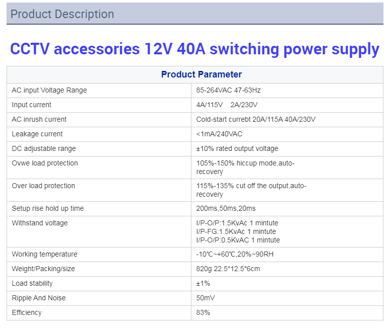 LED lighting switching power supply AC DC 12V 50A made in China(图2)