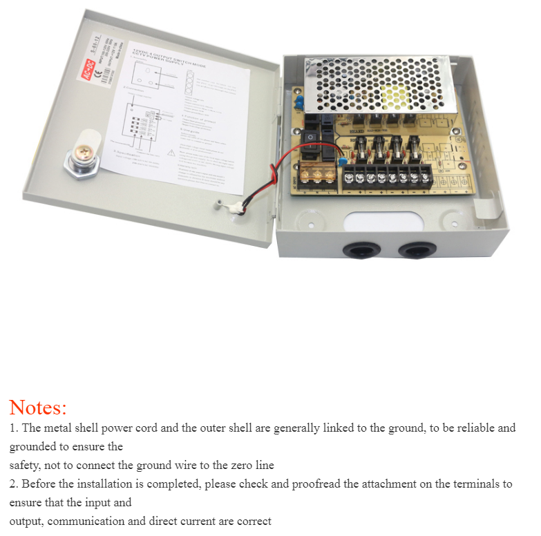 High quality CCTV 4CH switching power supply 12V 5A power box cctv accessories power supply box for (图3)