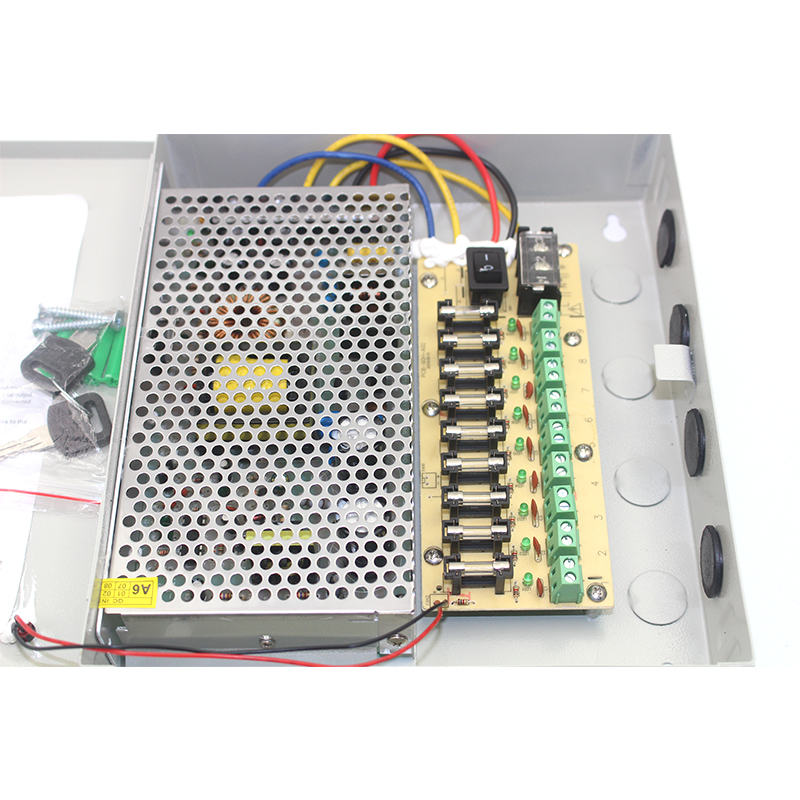9-Channel 12V 10A Switching Power Supply Box for CCTV Systems – High-Quality Surveillance Power Solution