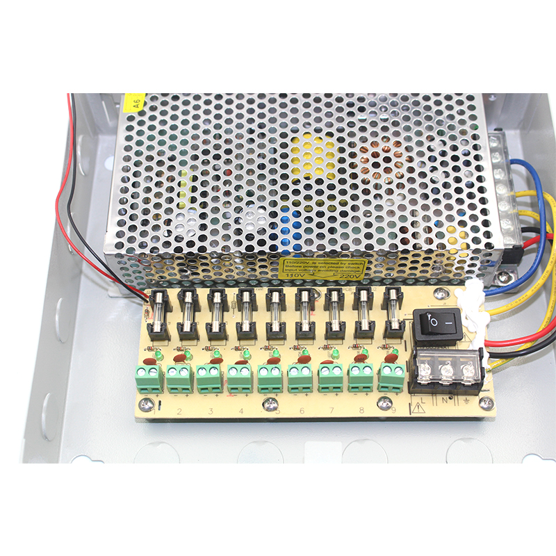 9-Channel 12V 10A Switching Power Supply Box for CCTV Systems – High-Quality Surveillance Power Solution