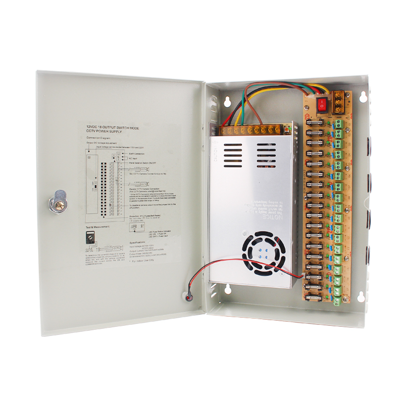 18-Port 12V 30A CCTV Power Supply Box – High-Performance Power Solution with PTC Protection